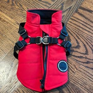 Adorable dog coat with fleece lining for the cars small dog